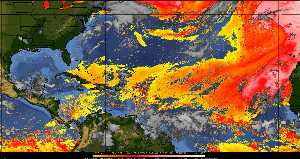 Météo tropicale : Air sec et densité de poussière dans l'air.