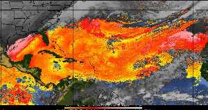 Météo tropicale : Air sec et densité de poussière dans l'air.