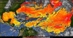 Météo tropicale : Air sec et densité de poussière dans l'air.