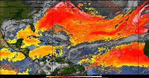 Météo tropicale : Air sec et densité de poussière dans l'air.
