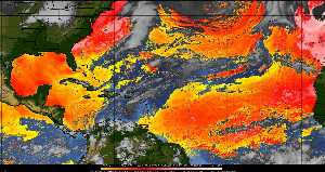 Météo tropicale : Air sec et densité de poussière dans l'air.