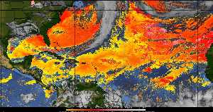 Météo tropicale : Air sec et densité de poussière dans l'air.