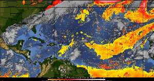Météo tropicale : Air sec et densité de poussière dans l'air.
