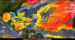 Météo tropicale : Air sec et densité de poussière dans l'air.