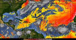 Météo tropicale : Air sec et densité de poussière dans l'air.