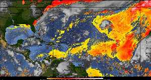 Météo tropicale : Air sec et densité de poussière dans l'air.