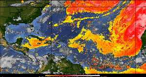 Météo tropicale : Air sec et densité de poussière dans l'air.