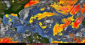 Météo tropicale : Air sec et densité de poussière dans l'air.