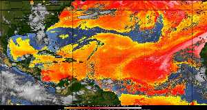 Météo tropicale : Air sec et densité de poussière dans l'air.