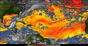 Météo tropicale : Air sec et densité de poussière dans l'air.