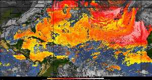 Météo tropicale : Air sec et densité de poussière dans l'air.