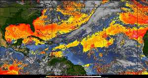 Météo tropicale : Air sec et densité de poussière dans l'air.
