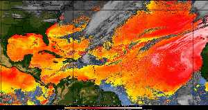 Météo tropicale : Air sec et densité de poussière dans l'air.