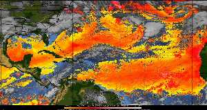 Météo tropicale : Air sec et densité de poussière dans l'air.