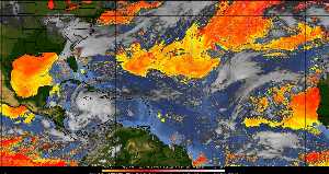 Météo tropicale : Air sec et densité de poussière dans l'air.