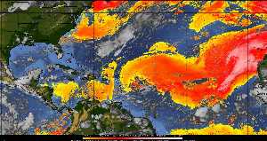 Météo tropicale : Air sec et densité de poussière dans l'air.