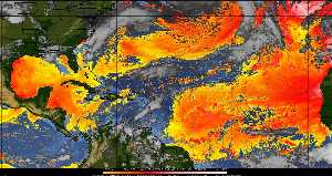 Météo tropicale : Air sec et densité de poussière dans l'air.