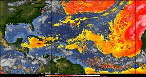 Météo tropicale : Air sec et densité de poussière dans l'air.
