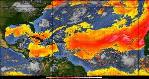 Météo tropicale : Air sec et densité de poussière dans l'air.