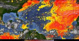 Météo tropicale : Air sec et densité de poussière dans l'air.