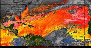 Météo tropicale : Air sec et densité de poussière dans l'air.