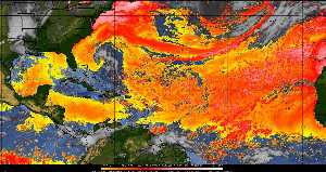 Météo tropicale : Air sec et densité de poussière dans l'air.