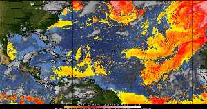 Météo tropicale : Air sec et densité de poussière dans l'air.