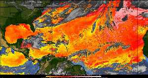 Météo tropicale : Air sec et densité de poussière dans l'air.