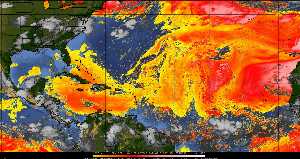 Météo tropicale : Air sec et densité de poussière dans l'air.