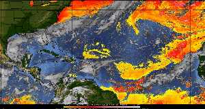 Météo tropicale : Air sec et densité de poussière dans l'air.