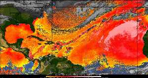 Météo tropicale : Air sec et densité de poussière dans l'air.