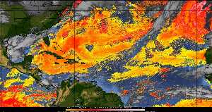 Météo tropicale : Air sec et densité de poussière dans l'air.