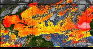 Météo tropicale : Air sec et densité de poussière dans l'air.