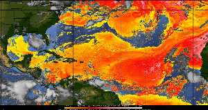 Météo tropicale : Air sec et densité de poussière dans l'air.