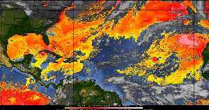Météo tropicale : Air sec et densité de poussière dans l'air.