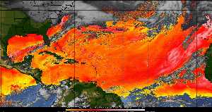 Météo tropicale : Air sec et densité de poussière dans l'air.