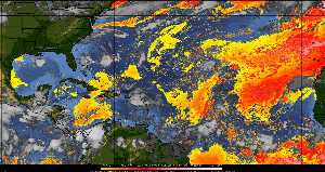 Météo tropicale : Air sec et densité de poussière dans l'air.