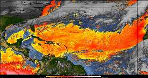 Météo tropicale : Air sec et densité de poussière dans l'air.