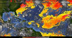 Météo tropicale : Air sec et densité de poussière dans l'air.