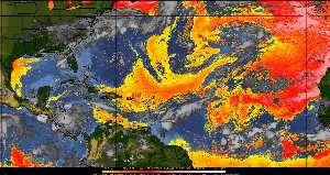 Météo tropicale : Air sec et densité de poussière dans l'air.