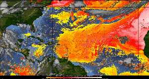 Météo tropicale : Air sec et densité de poussière dans l'air.