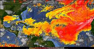Météo tropicale : Air sec et densité de poussière dans l'air.