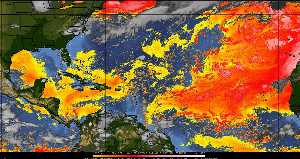 Météo tropicale : Air sec et densité de poussière dans l'air.