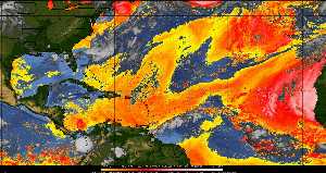 Météo tropicale : Air sec et densité de poussière dans l'air.