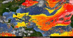 Météo tropicale : Air sec et densité de poussière dans l'air.