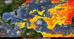 Météo tropicale : Air sec et densité de poussière dans l'air.