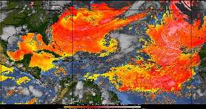 Météo tropicale : Air sec et densité de poussière dans l'air.