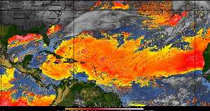 Météo tropicale : Air sec et densité de poussière dans l'air.