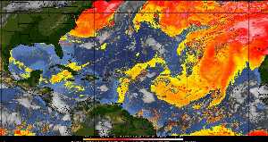 Météo tropicale : Air sec et densité de poussière dans l'air.