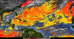 Météo tropicale : Air sec et densité de poussière dans l'air.